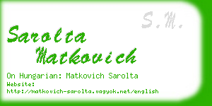 sarolta matkovich business card